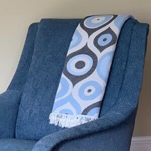 Wow! MID CENTURY MODERN-STYLE TEXTILE! Jazz Blues --Incredibly Versatile Textile